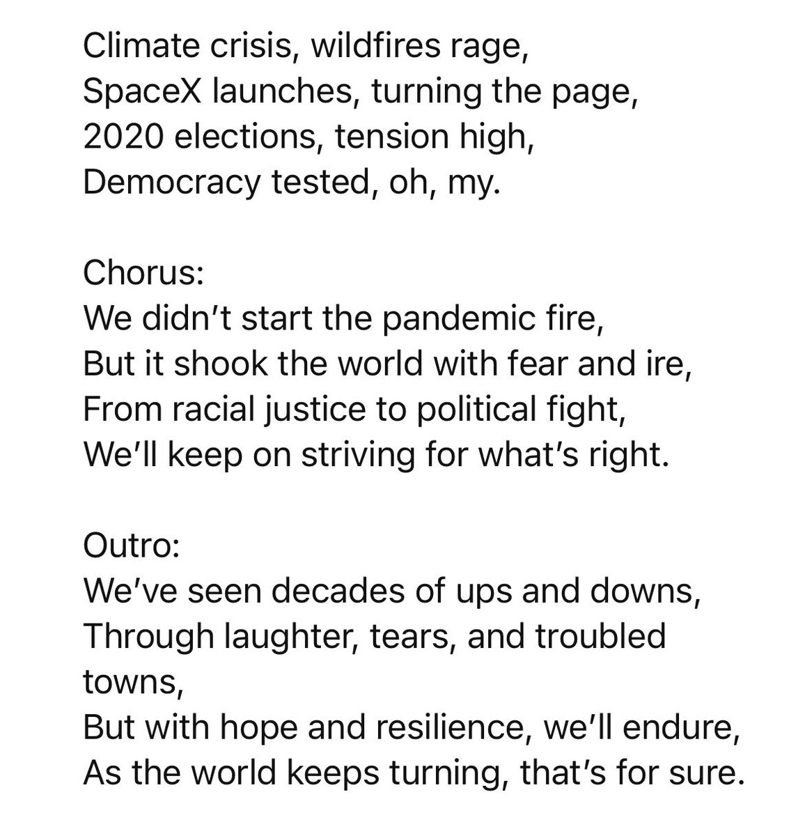 Someone said to me “Fallout Boy probably used ChatGPT to write their version of We Didn’t Start the Fire” False. Because I asked ChatGPT to write a version of We Didn’t Start the Fire using events from 1989-2023 and it turned out WAY better than the Fallout Boy version…