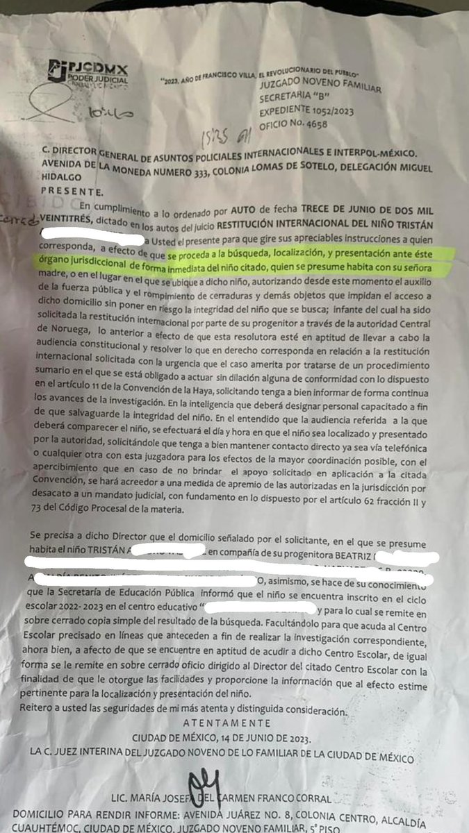 🚨Pedimos su apoyo para difundir el siguiente caso🚨:

Beatriz tuvo que escapar de Noruega pues vivía violencia y temía por su vida y la de su menor hijo… El <a href="/PJCDMX/">Poder Judicial de la Ciudad de México</a> podría cometer una injusticia y poner en peligro la vida del niño. 

ATENCIÓN <a href="/MagRafaelGuerra/">Rafael Guerra Álvarez</a>
