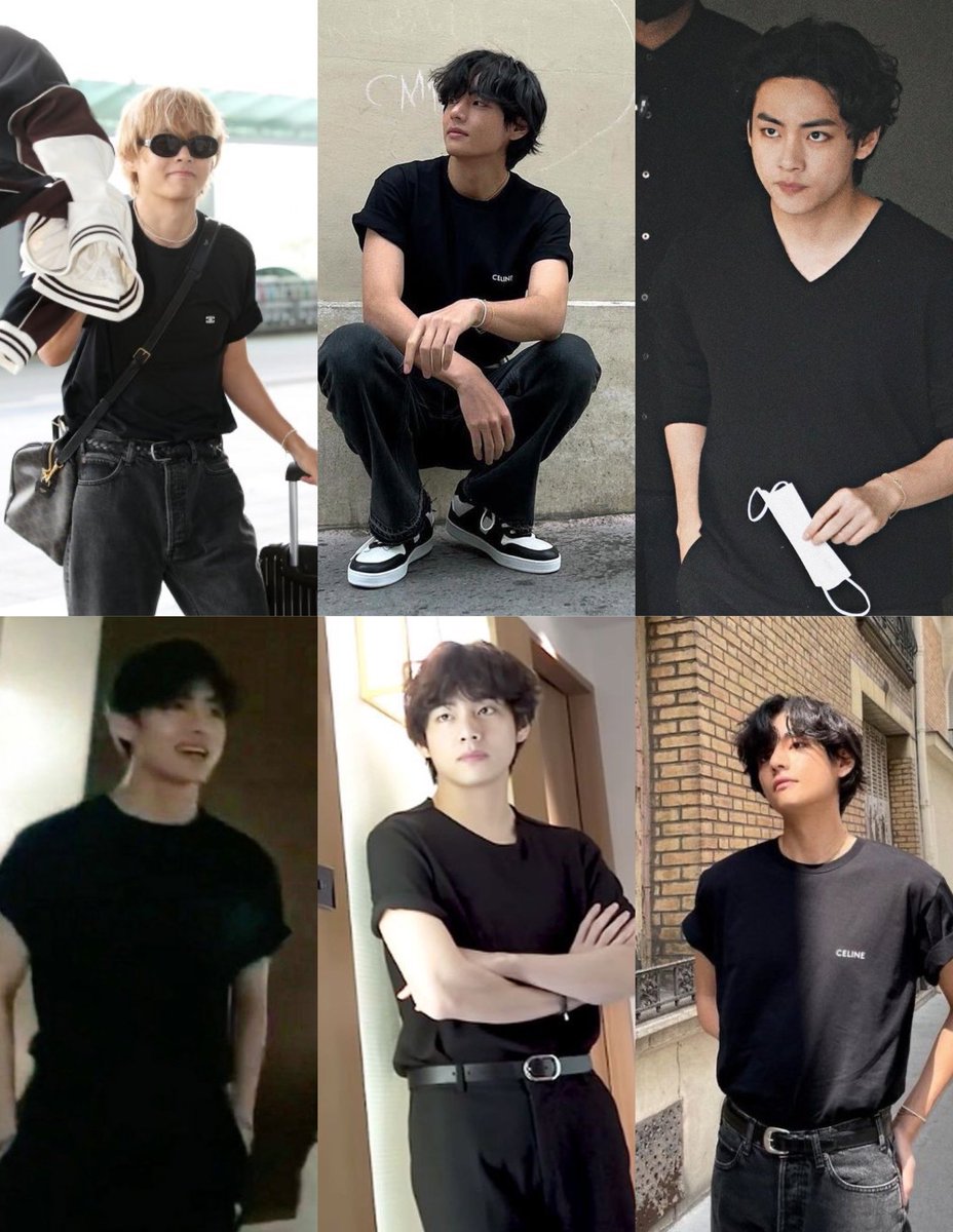 this genre of taehyung in black tshirt