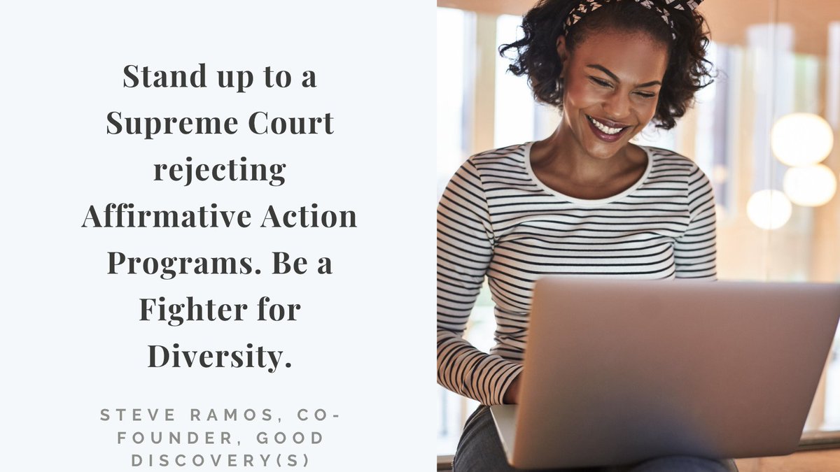 Stand up to a Supreme Court rejecting Affirmative Action Programs at Harvard and U.N.C. Be a Fighter for Diversity.
Connect with diverse communities.
#DEIstrategies #diversityadvocate #equality #fightfordiversity #steveramosmedia.