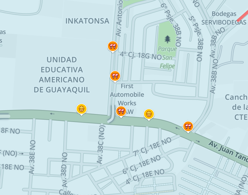 #ATMinforma | Se realiza cierre al tránsito vehicular en la Av. Juan Tanca Marengo y Av. Del Santuaro, sentido hacia Vía a Daule, por trabajos viales frente al Colegio Americano de Guayaquil.

Autoridades de #ATM presentes en el punto.

Ruta alterna: Av. Felipe Pezo Campuzano.