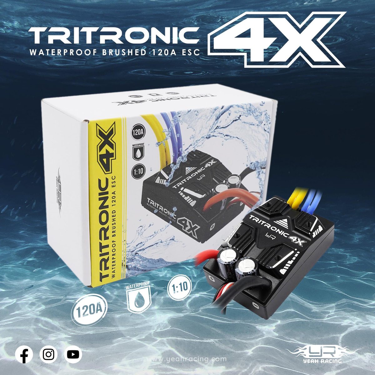 Yeah Racing Tritronic 4X Waterproof Brushed 120A ESC is now available at rcMart!!! 

>> Get Yours <<
rcmart.com/00108456

>> Learn More <<
rcmart.com/Tritronic-4X-W…

#rcMart
#YeahRacing