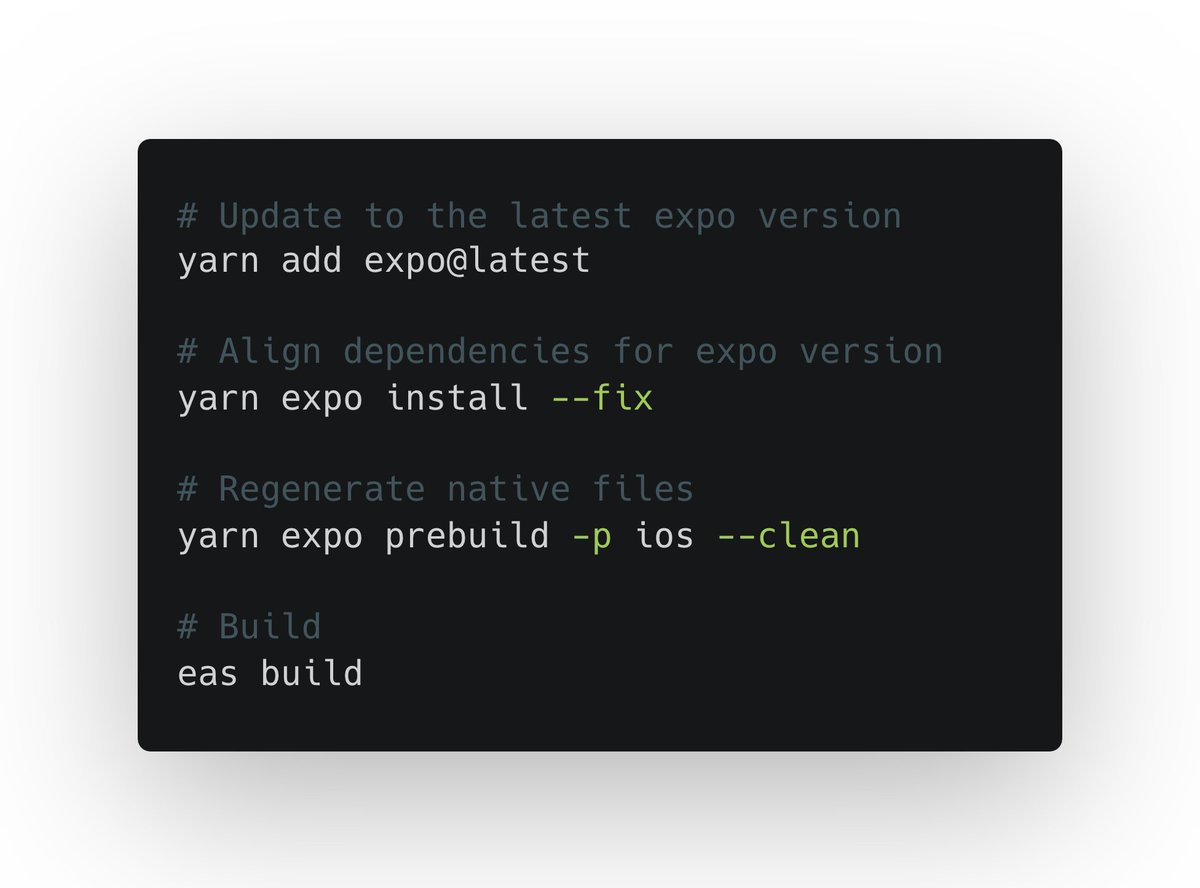 Upgraded over a year-old React Native project without leaving the terminal ⚡️ <a href="/Expo/">Expo</a> CLI is unstoppable 🚀

Can do this again next week when SDK 49 drops!