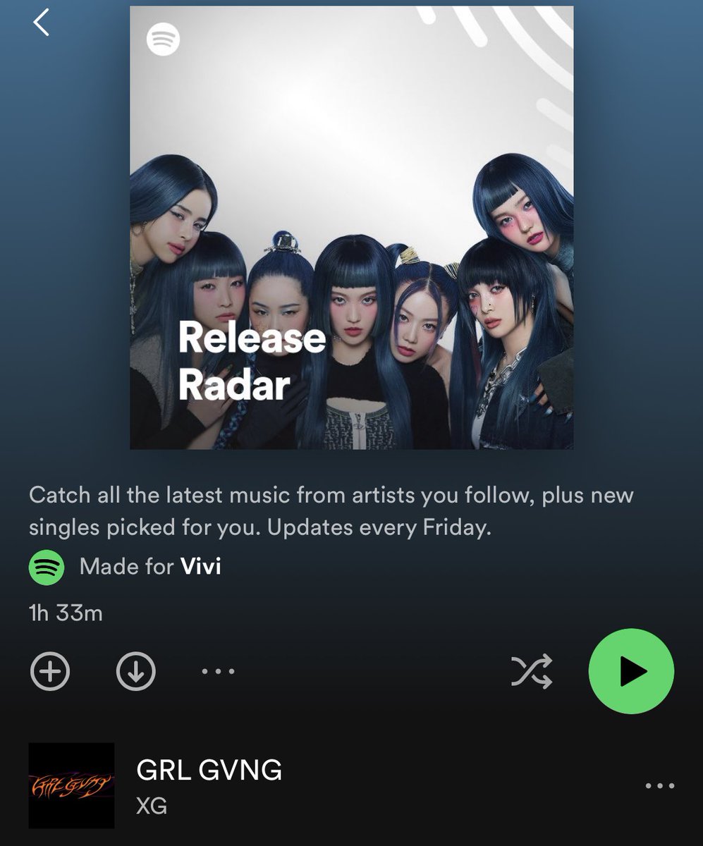 XG GRL GVNG: Release Radar 

open.spotify.com/playlist/37i9d…

<a href="/XGOfficial_/">XG OFFICIAL</a> #XG_GRLGVNG