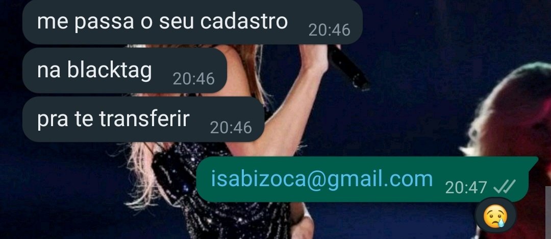 Fui comprar o ingresso do inter rec e meu email da blacktag é cringe ai o menino