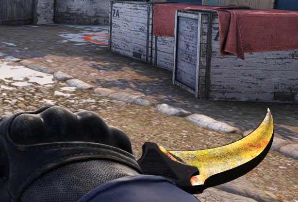 RuppyCS's tweet photo. Saw this gold gem #339 on Buff163 for market had to pick it up after seeing the amount of "pure gold" it has, most gold gems are a mix of silver or dark orange.
Yes it's BS, the higher float gems have a brighter contrast.
#goldgem #csgo https://t.co/WZia1MNU9U