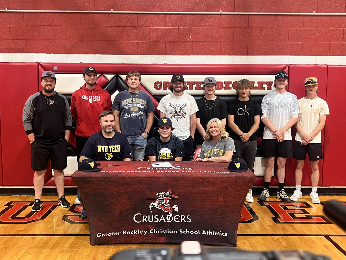 Crusader ➡️ Golden Bear ⚾️ Reece Patterson for @GBCBaseball staying local and signed to play with @WVUTechBase. Hear from Reece tonight on WVVA. #wvprepbase | @WVVASPORTS