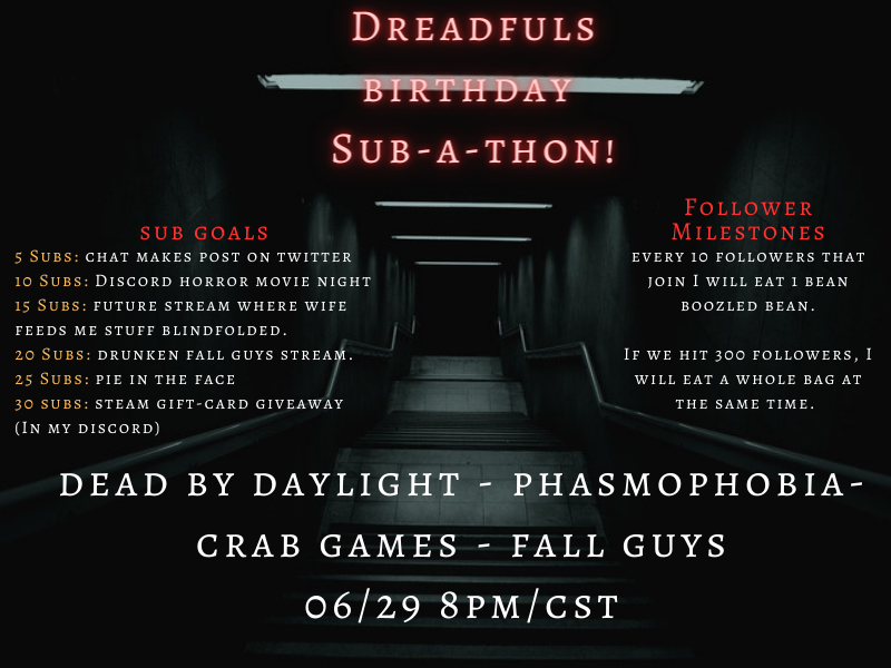 Dose_Of_Dan's tweet photo. This is happening in an hour! come make me regret that I ever made this thing... I know my wife is really wanting some of these goals to happen...
https://t.co/KMHC0HdPyM https://t.co/RFC6Im96vy