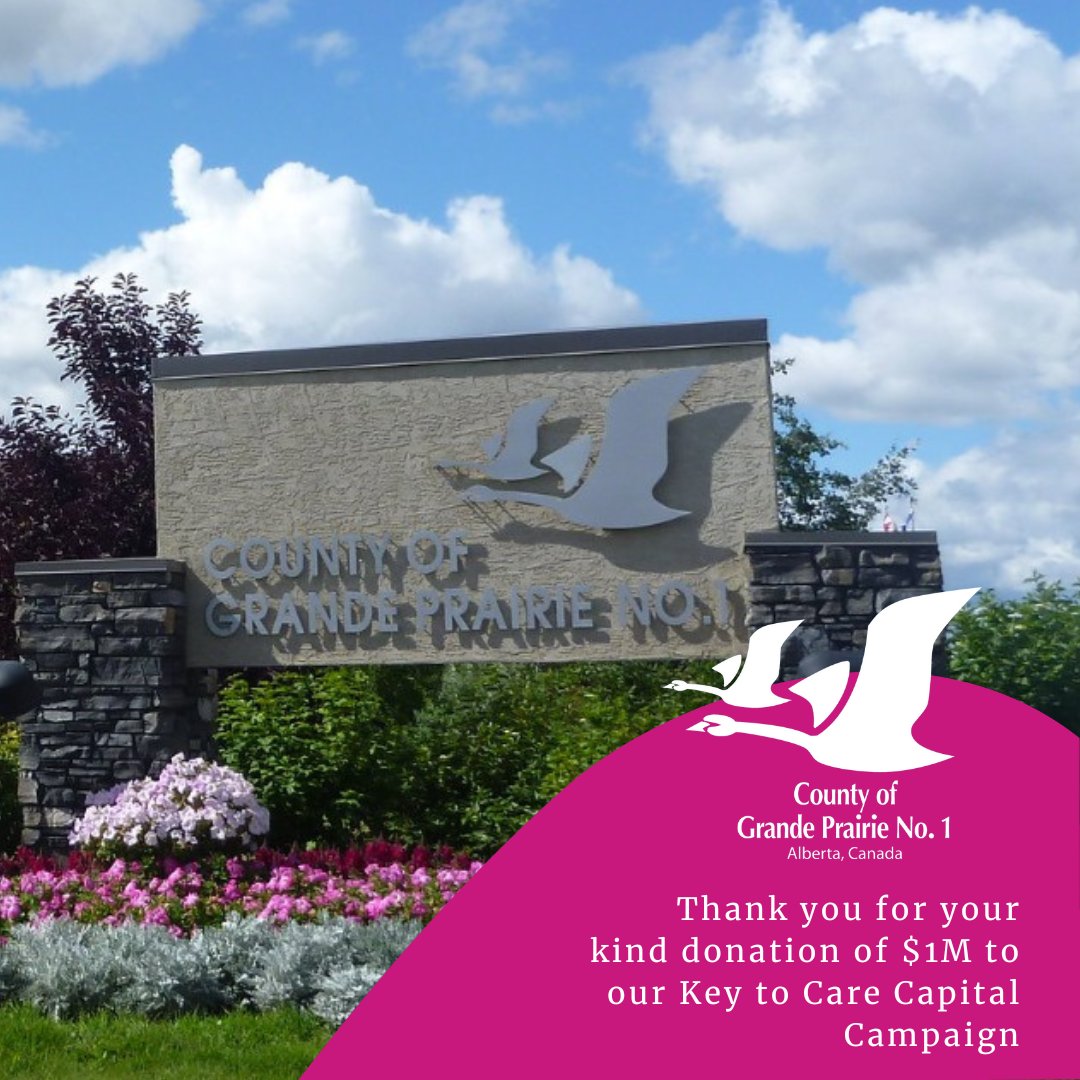 GPRHFoundation's tweet photo. Wow! 

BIG thanks to the @CountyofGP for their generous donation of $1 million toward the Art of Healing component of the Key to Care Capital Campaign!  

#GrandePrairie #YQU #NorthernAlberta https://t.co/leRezhDcwY