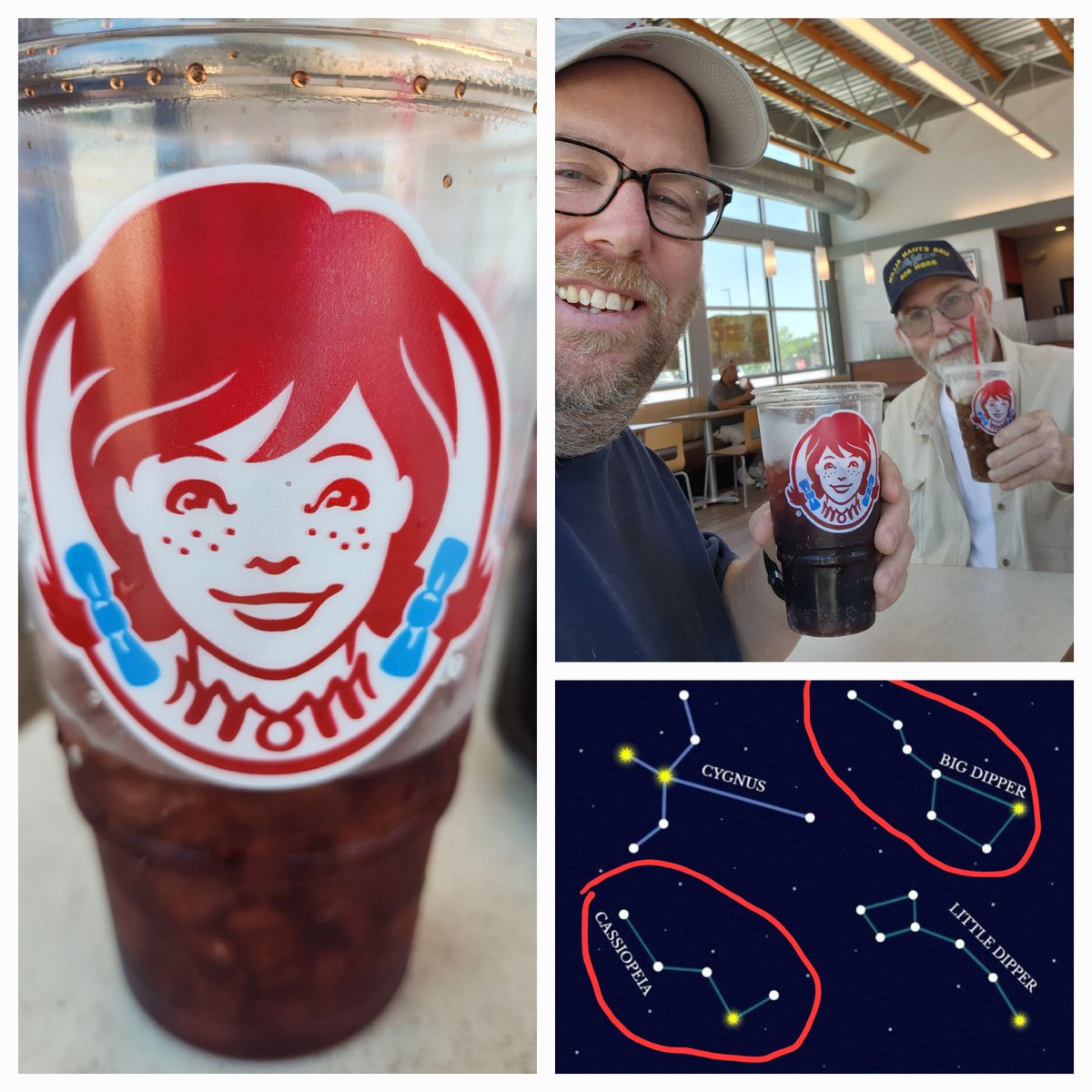 So dad and I go to Wendy's and grab lunch. I pointed out the mom and dad says, 'Look at the freckles, I wonder why they are different?' 😳 for those who know me, I instantly knew they were the constellations Cassiopeia and Ursa Major! 🤯 Mind blown!