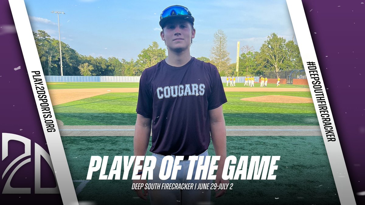 2DsportsbsbPOG's tweet photo. ⭐️ PLAYER OF THE GAME ⭐️

Reed Dupuis: 3-4 2B 2B 4RBI 

Summer Team: Elite Cougars Maroon

#DeepSouthFirecracker
@2DsportsLA https://t.co/Rqxxa3SLT3