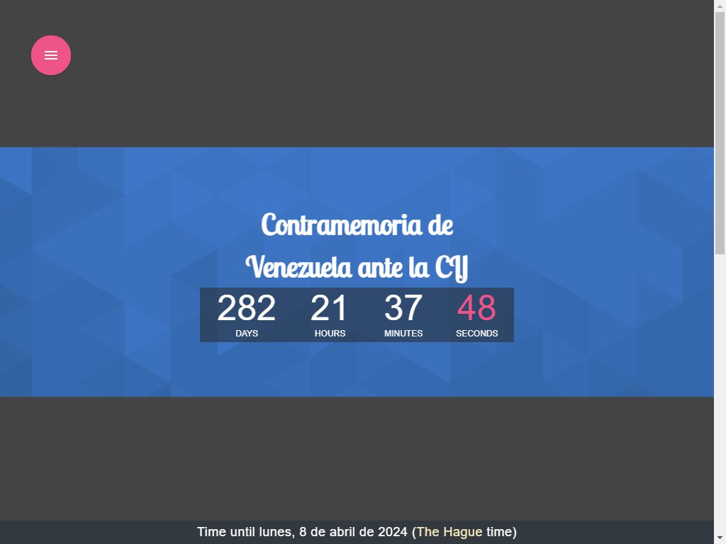 282 días, 21 horas y 37 minutos para la entrega de la contramemoria de Venezuela en La Haya

Aun no sabemos si debemos comprar pasaje para los Países Bajos. #29Jun