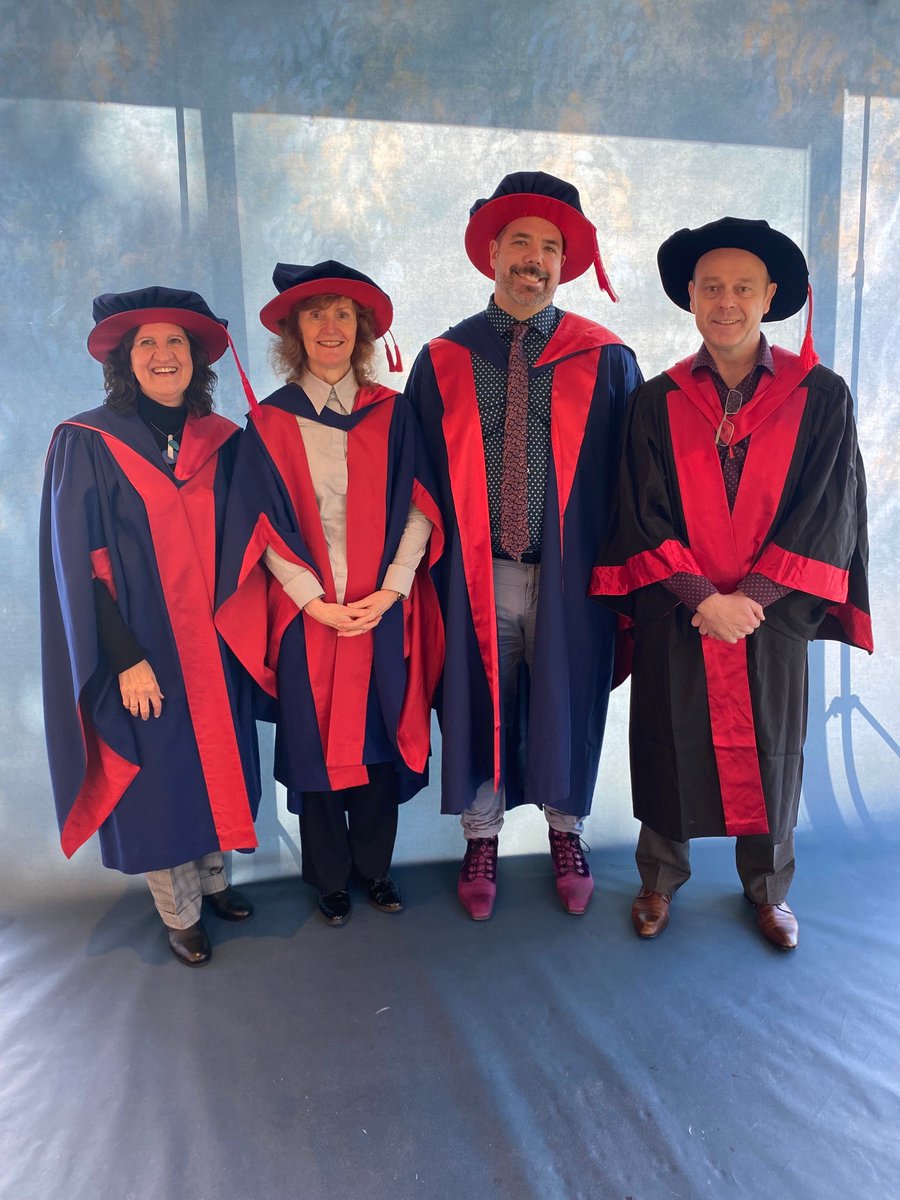 Celebrations at @DeakinQPS for Dr Josh Allen's @Nurse_Josh graduation. Thesis identified factors that interact to increase the risk of clinical deterioration in patients & hospital wards. Thanks to supervisors @Judy_Currey @Julie_Considine @jones_daza Liliana Orellana @IHT_Deakin