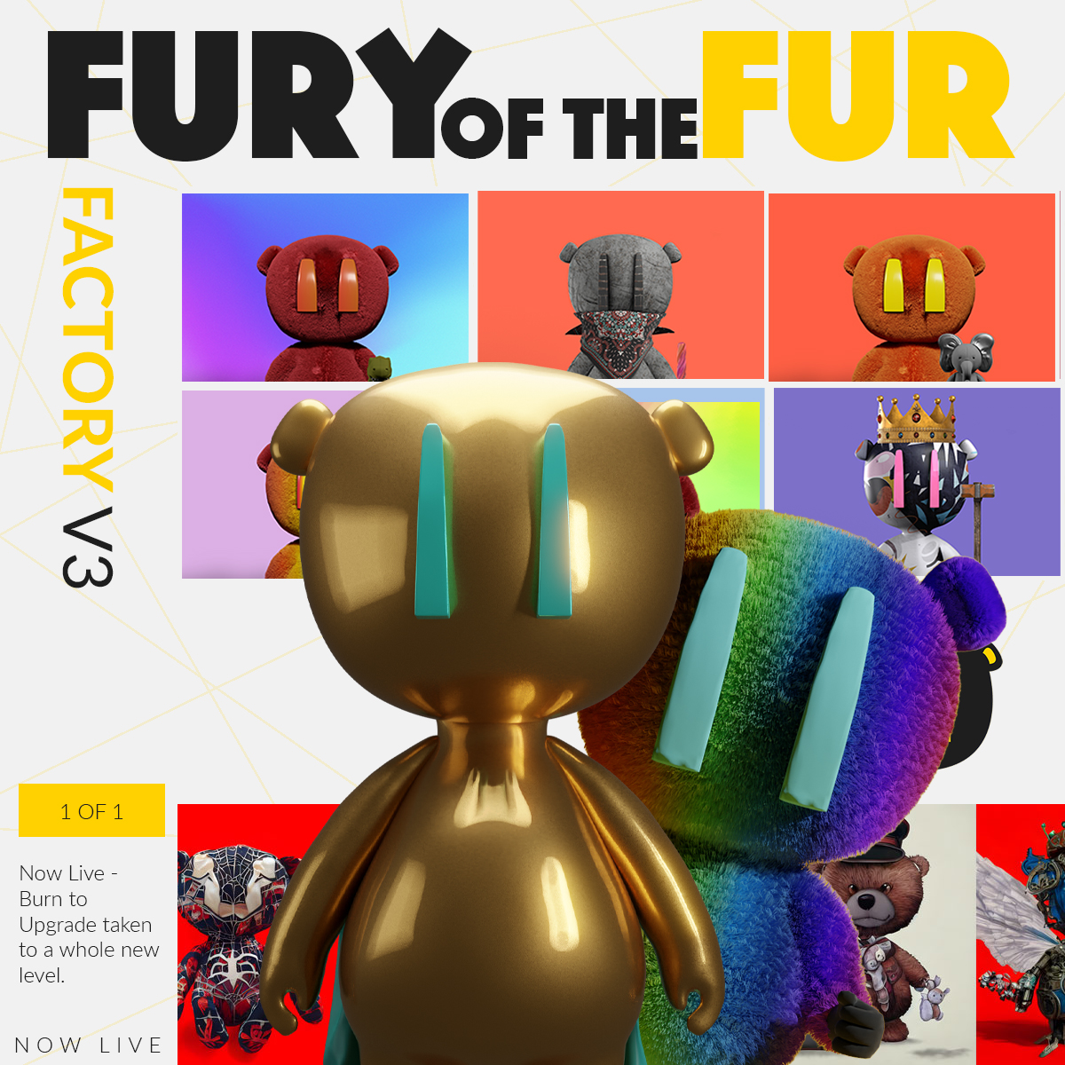 🔥The FactoryV3 is here, and it's a game-changer!🔥

Burn your Teds/Teddies and AI Teds for an $HNY boost, or burn to claim your very own 1 of 1 masterpiece!

Now you have the power to create something truly unique and fully custom.

Join discord for full details!