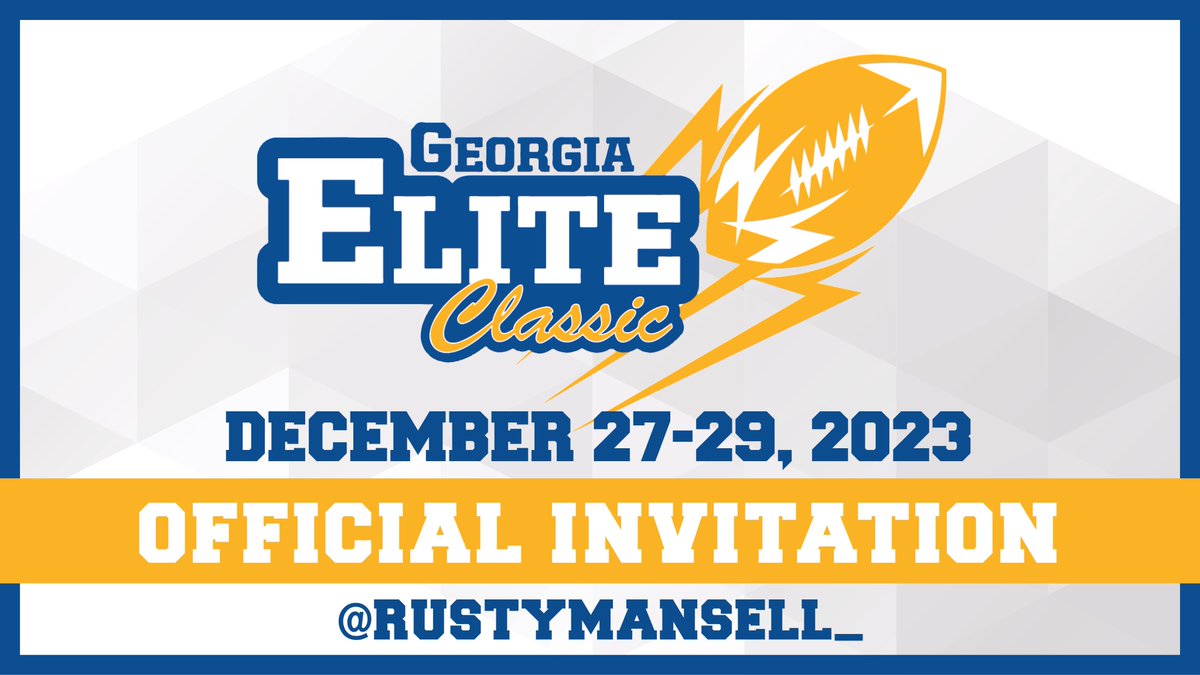 Congrats to 2028 OL @Calvin_Landy87 from @AHSFootball on receiving an official invite to play in the Georgia Elite Classic in December.