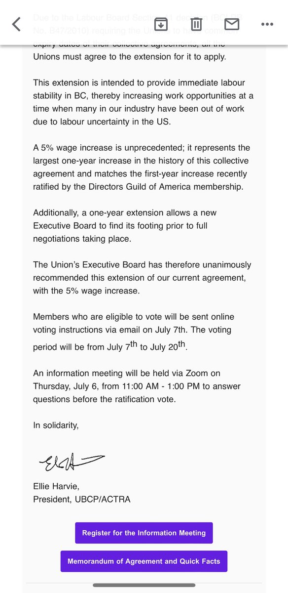 theannalamadrid's tweet photo. Y’all! The #AMPTP is trying to undermine #SAGAFTRA by trying to extend the contract with ACTRA for an extra year and offering a 5% increase because they are expecting a SAG strike?All unions need to ban together on this. Share this. Please vote NO!! #unionstrong https://t.co/EDi8Betu8V