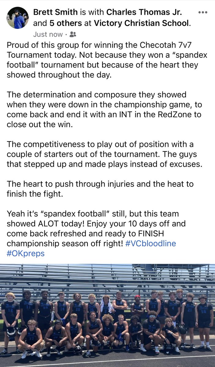 #VCbloodline <a href="/PrepRedzoneOK/">Prep Redzone Oklahoma</a> @NE_Ok_HS_Sports <a href="/okprepsextra/">OK Preps Extra</a>