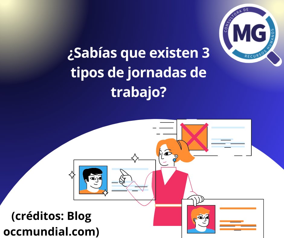 ¿Sabías que existen 3 tipos de jornadas de trabajo? 
Conócelas aquí!:
bit.ly/3K0jMbJ
Y ENVÍANOS TU CV
bit.ly/Empleos_MG2023
#entrevistadetrabajo #BolsaDeTrabajo #sesolicitapersonal #curriculumvitae
#Reclutamiento #empleos2023 #TrabajoSiHay