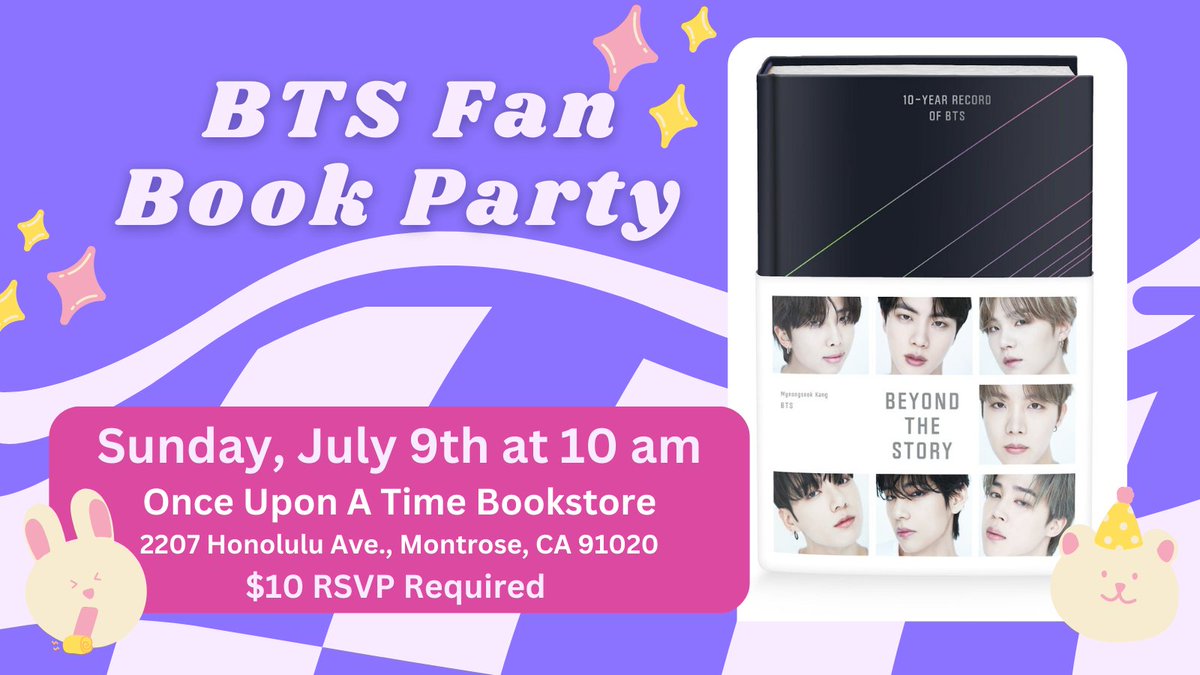 Are you proud to be ARMY? Then celebrate the launch of Beyond the Story: 10-Year Record of #BTS on Sunday, 7/9 at 10 am! Space is limited and $10 RSVP is required. bit.ly/3qNpsif #BEYOND_THE_STORY #BeyondTheStory #ReleaseParty #FanEvent #BTS10YearAnniversary #LosAngeles