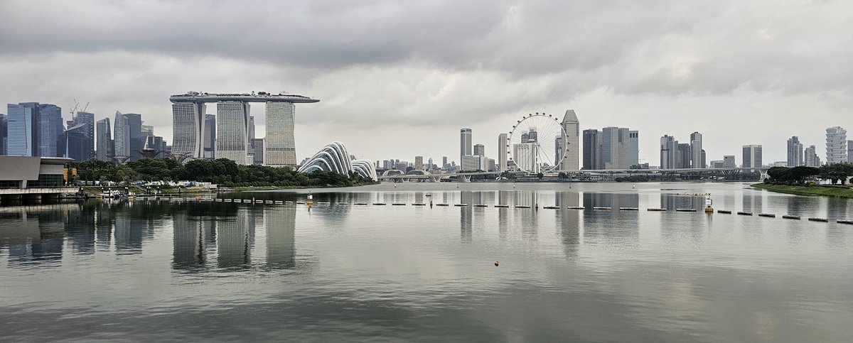Singapore view from Marina Barrage Dam.