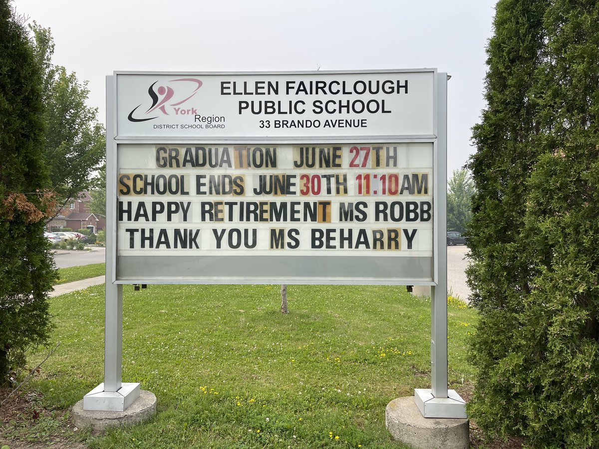 faircloughps's tweet photo. Tomorrow is our last day of learning at @faircloughps We will be saying goodbye to our students at 11:10. Our Student Success assembly is at 8:30 where we celebrate our year together and say farewell to staff moving on to other opportunities @YRDSB @YRDSBCECEast https://t.co/MaD7Jg4Sxn
