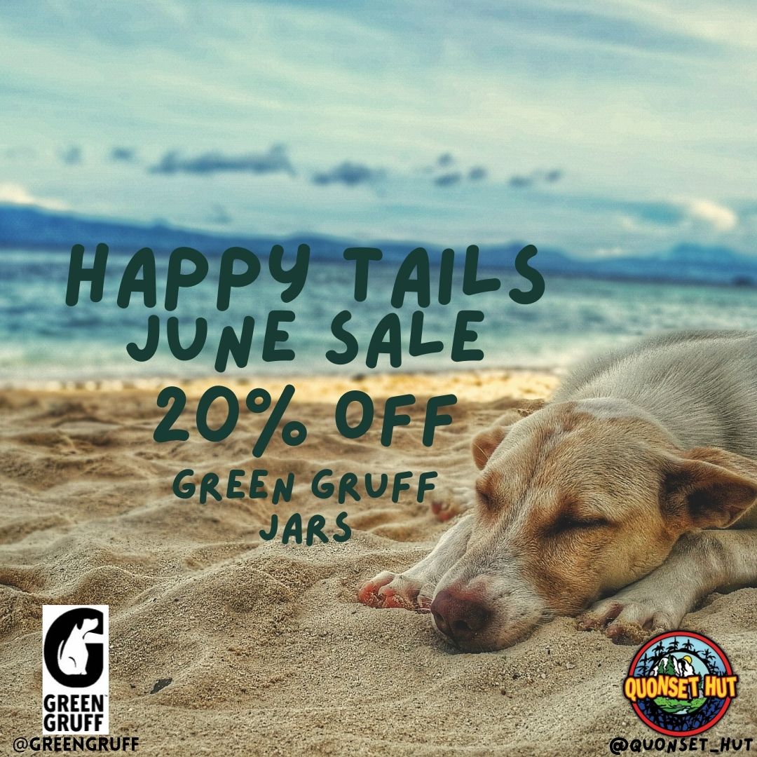 Quonset_Hut's tweet image. Don't miss our final days of 20% savings on @GreenGruff  jars! 💚 Our 𝐇𝐚𝐩𝐩𝐲 𝐓𝐚𝐢𝐥𝐬 𝐉𝐮𝐧𝐞 𝐒𝐚𝐥𝐞 ends June 30!

#cbdfordogs #caninecbd #cbddogtreats #greengruff #qhut #quonsethut #tellafriend #shoplocal #supportlocal #cbd