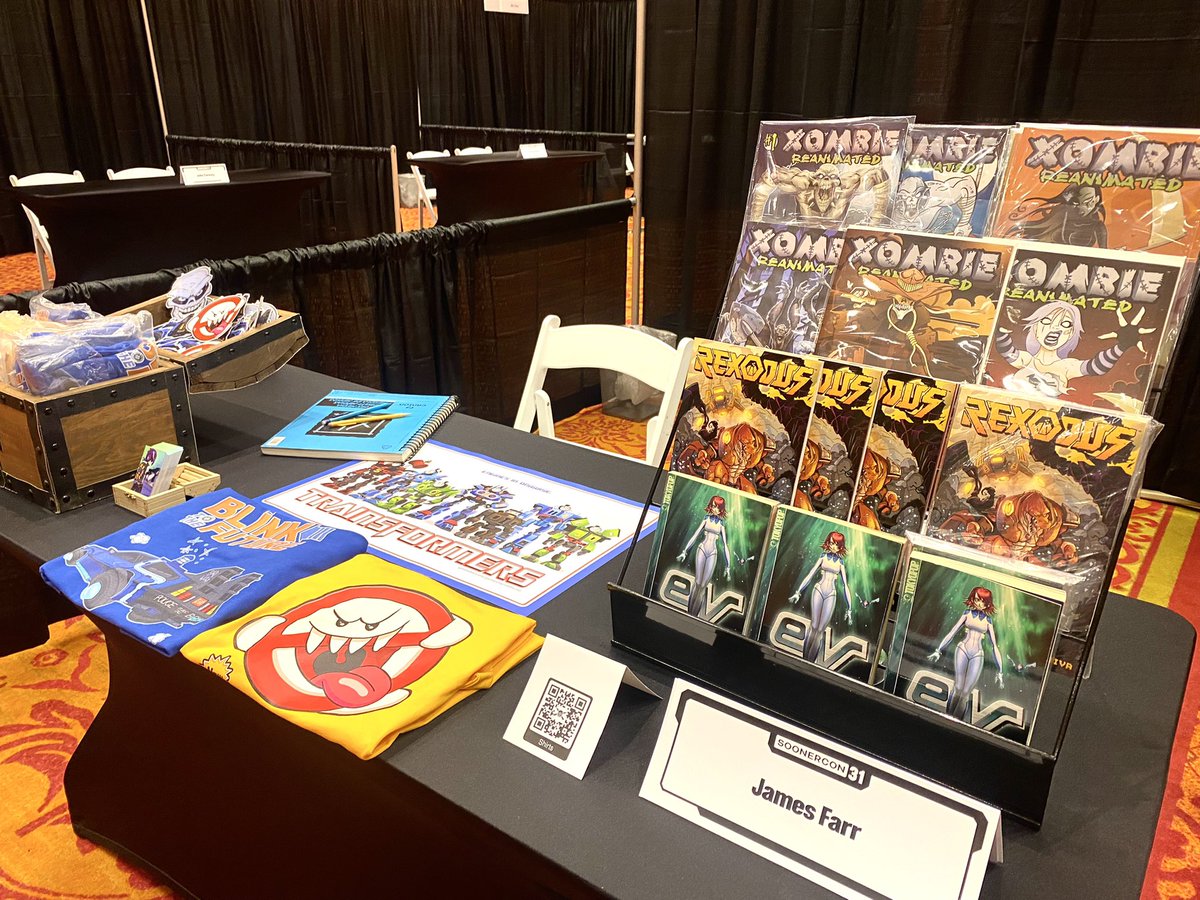 Baby’s first @soonercon booth. Come by and say hello tomorrow - Sunday! Hope to see you there. 🥰

#soonercon 
#trainsformers 
#normanoklahoma