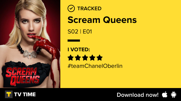Acabei de assistir ao S02 | E01 de Scream Queens! #screamqueens  tvtime.com/r/2S7Vm #tvtime