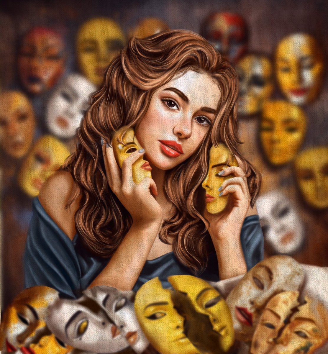 My new digital art for challenge #mentalhealth #cactusboom. “Real authenticity - don't wear masks!”Guys,try to look into your self and try to destroy your musk. I’m sure, that each other of us have many masks for life in Web3! Link➡️objkt.com/asset/KT1GpGaM… (full text press alt)