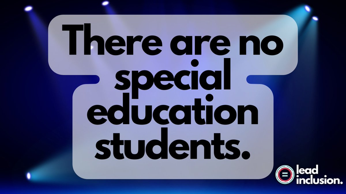 leeannjung's tweet image. 💪 Special education is a support students receive. It's not what students are. Special education is not an identity. There are no special education students. #LeadInclusion #EdLeaders #Teachers #UDL