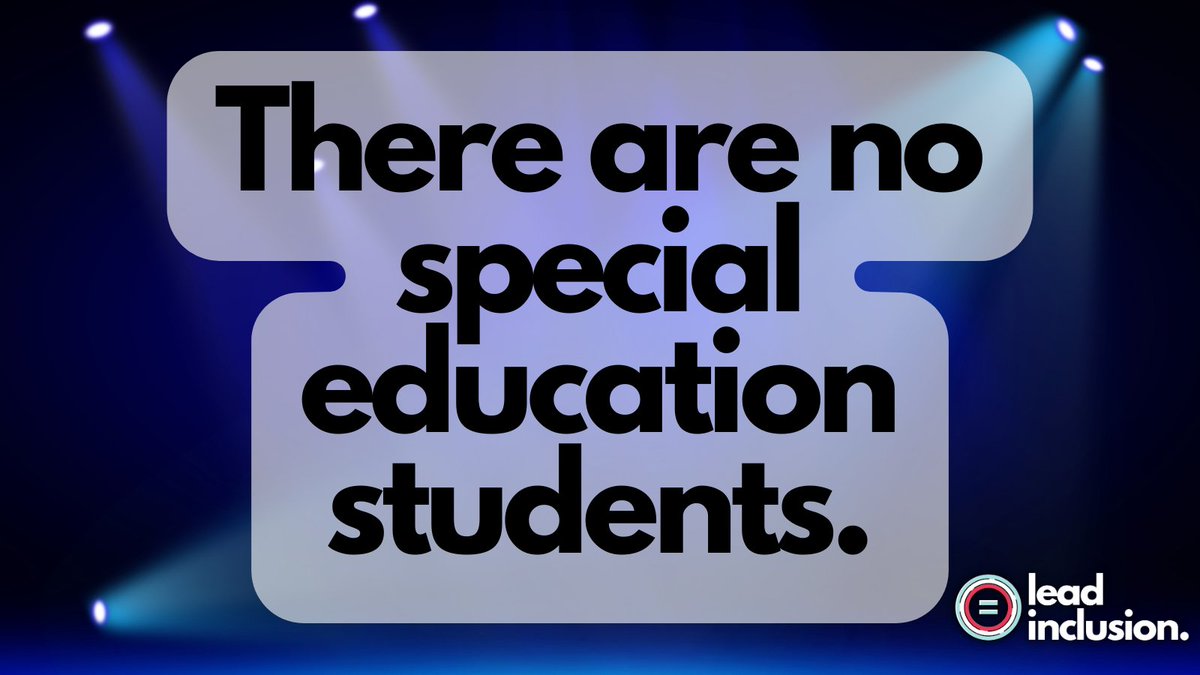 💪 Special education is a support students receive. It's not what students are. Special education is not an identity. There are no special education students. #LeadInclusion #EdLeaders #Teachers #UDL