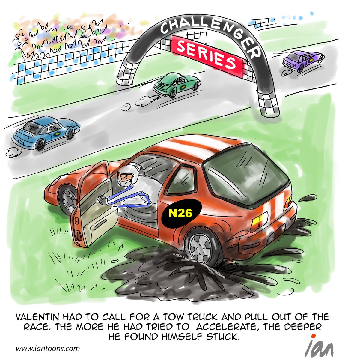 “Stuck in the Mud”- a cartoon that illustrates how hard it is for challenger banks to build scale and effectively compete in the US market. 

#challengerbanks #fintech #n26