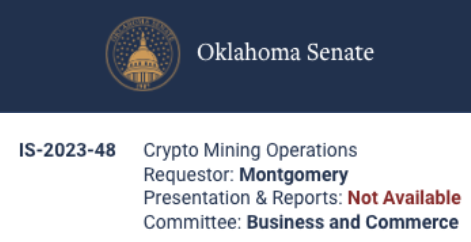 Dennis_Porter_'s tweet photo. BREAKING: Oklahoma to study how #Bitcoin mining can help grow the state's economy and enhance its energy sector. https://t.co/wujZ5zYr7j