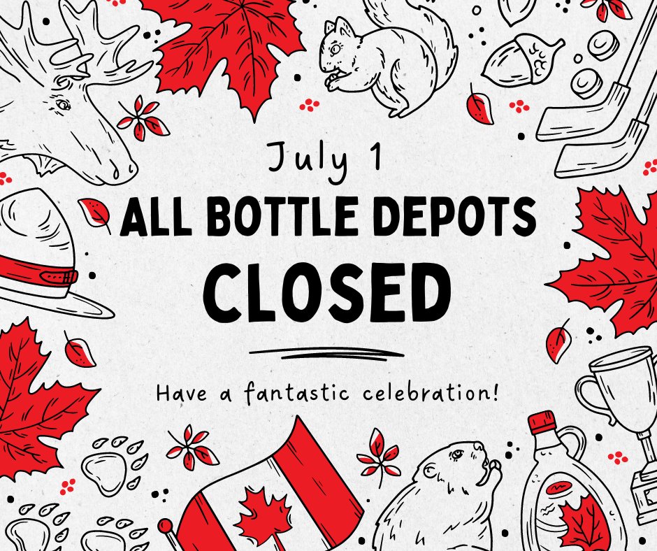 Wishing you a terrific long weekend!

Please keep in mind that all three Cosmos Bottle Depots will be closed Saturday, July 1 for Canada Day and our Office and Karma Cafe will be closed on Monday, July 3.