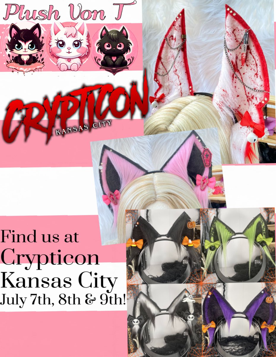 BaronessVonT's tweet photo. The first show is @CrypticonKC! I have not decided what my lineup will be but I will keep you posted and of course I will have my ears and prints for sale. Also, since my cows ears sold out those will be back and I might have goat ones ready but we shall see.
#CrypticonKC https://t.co/YXtGhwWzbT
