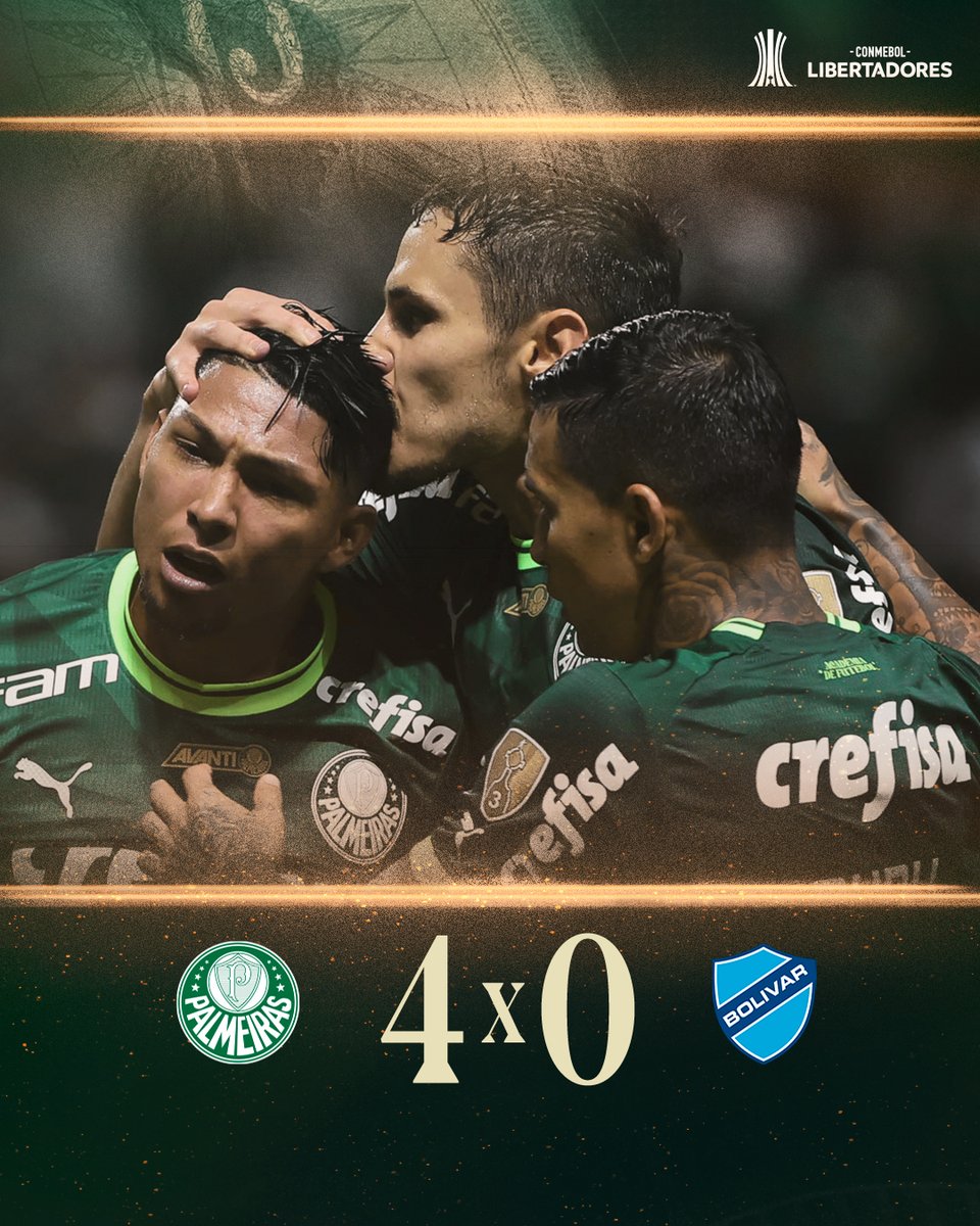 Palmeiras's tweet photo. ✅ 13 jogos invicto como mandante pela @LibertadoresBR.
✅ 5ª vez com a melhor campanha da fase de grupos nos últimos 6 anos.

São as #RelíquiasDoLíder! SÓ VEM, MATA-MATA! 👊

🏆 Palmeiras 4x0 Bolívar-BOL
⚽ Rony e Artur (2x) e Piquerez

#AvantiPalestra #PALxBOL
#AlmaECoração https://t.co/YCUfWiqtpH