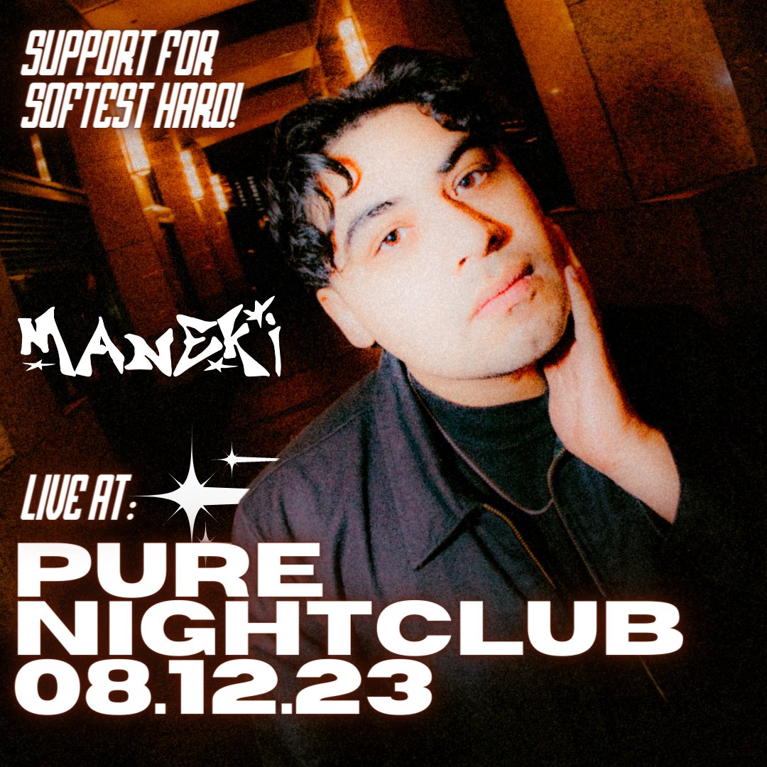 Bro this is so sick! Proud to say I’m supporting <a href="/softest_hard/">sinCere シ</a> at 
PURE NIGHTCLUB 08/12/23.

Get CHEAP tickets right here: 
tinyurl.com/manekipurenigh…