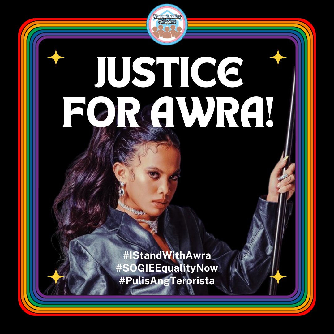 STAND WITH AWRA BRIGUELA! DEFEND OUR TRANS SISTERS!

Transmasculine Philippines strongly condemns the arrest of Awra Briguela that happened earlier this Thursday, June 29th, 2023.

#IStandWithAwra
#JusticeforAwraBriguela
#SOGIEEqualityNow
#PulisAngTerorista