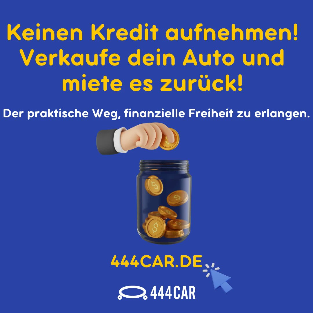 Keinen Kredit aufnehmen! Verkaufe dein Auto und miete es zurück!

 #rentcar #cars #sellandleaseback #finanzen #leaseback #444CAR.COM #444CAR.DE