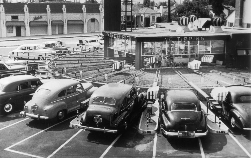 stationerybest's tweet photo. The “Motormat” Was a Drive-In in Los Angeles, Where the Food Tray Was Sent Out on Rails Right to Your Car https://t.co/u9lKkfnyxW #Startups #vintage https://t.co/HuqwYtfJ5E