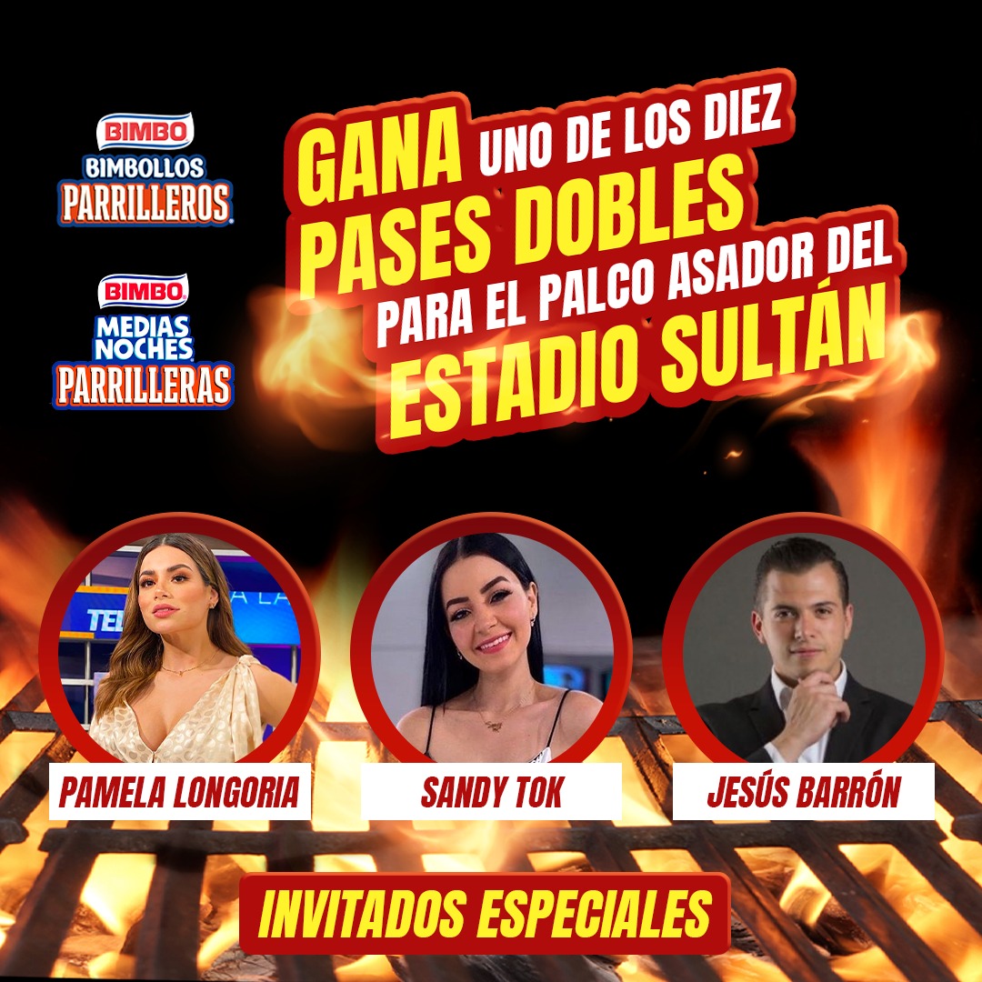 Gana uno de los 10 pases dobles para el partido de Sultanes vs Tigres.

1- Da RT a este tweet

2- Comenta con una foto con el producto Bimbollos o Medianoche Parrilleros

3- Las 10 fotos que tengan más likes serán las ganadoras de una experiencia inolvidable con Pamela Longoria,