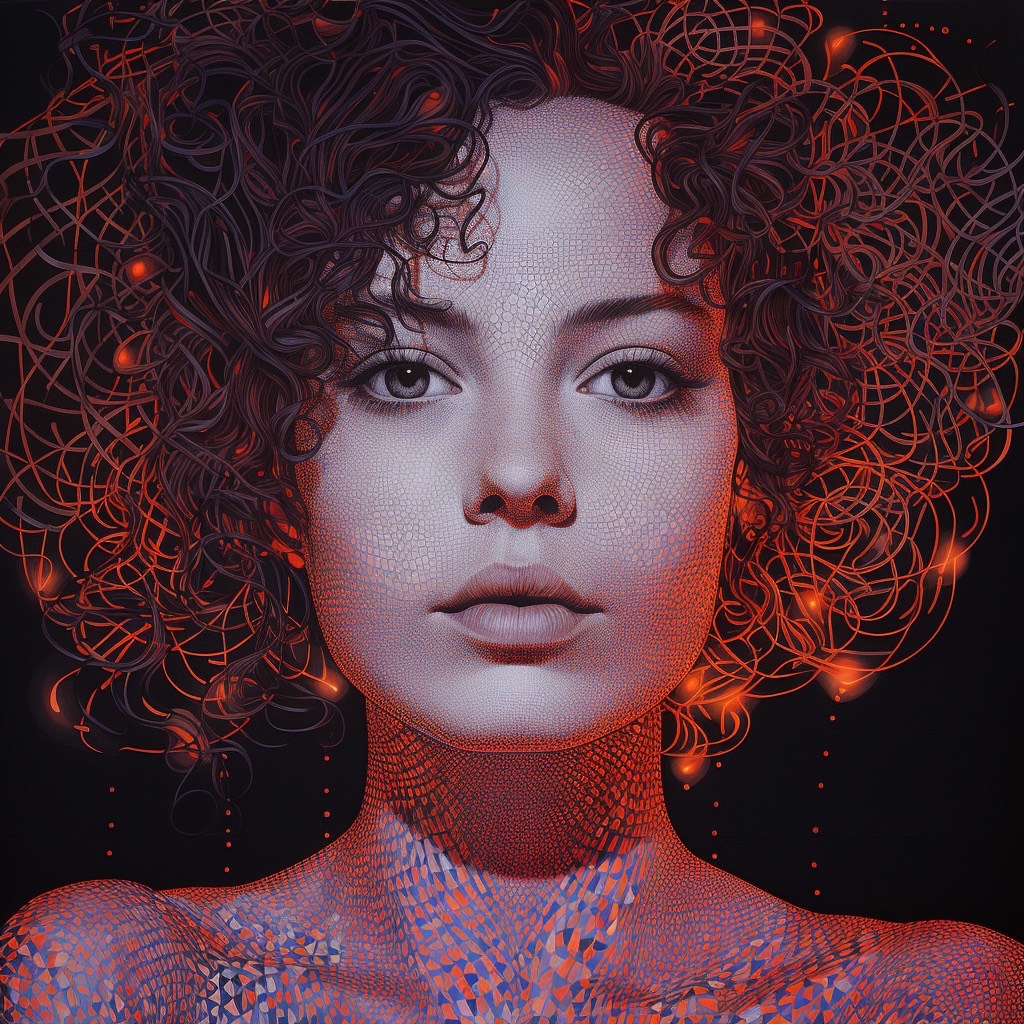 ArtificioAI's tweet photo. Portrait, pattern, lines, bodies, pointillism #AI
Test command Vary (strong) neon lights  👌☺️

#artificioai #artificialintelligence #aiartdaily #digitalartwork #digitalart #aiart #aiartcommunity #midjourney #midjourneyart #portrait #pattern #lines https://t.co/brjulP6OOR