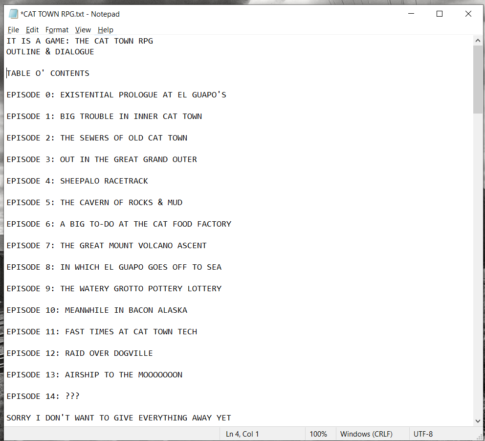 AnimalHatGang's tweet photo. DON'T TELL FROGGY BUT HERE'S A LEAK OF THE SECRET CAT TOWN RPG OUTLINE TENTATIVE OF COURSE AND YES FROGGY SAVED IT BEFORE WE UPLOADED THIS

OH THERE'S A STORY ALL RIGHT https://t.co/RJFHTmdcLd