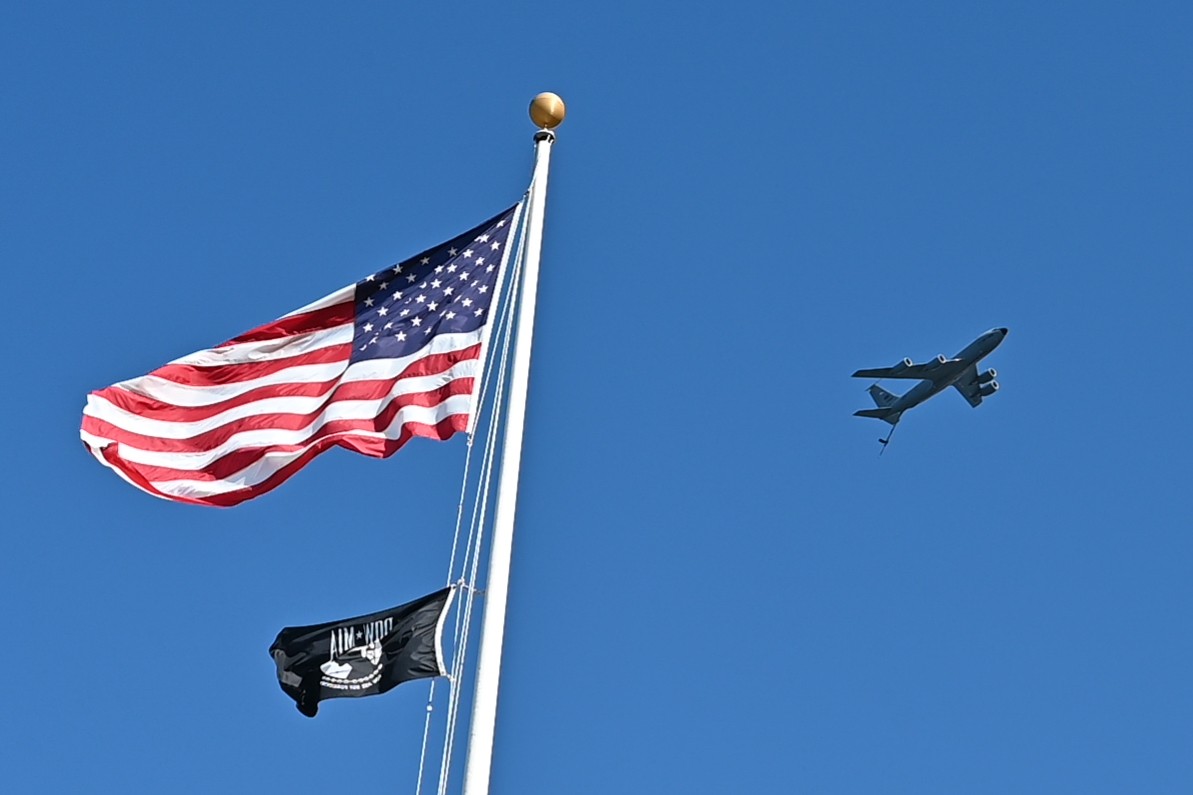 JointBasePHH's tweet photo. KC-135 Stratotankers from the 203rd Air Refueling Squadron fly near Honolulu, Hawaii, June 27, 2023. The 154th Wing conducted a four-ship flyover that took place over portions of Oahu in celebration of 100 years of aerial refueling.
#airpower #HiAirGuard #KC135Stratotanker https://t.co/YMZS3nqYyY