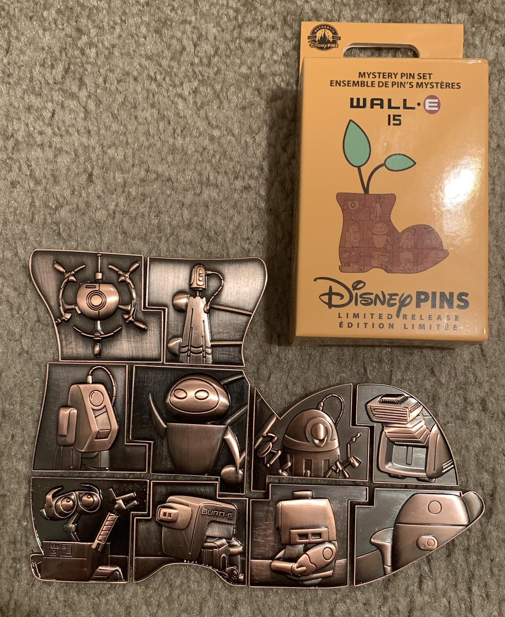 Whoa! I finished a whole mystery pin set without getting any doubles! Didn’t think that was possible. #DisneyPinTrading #WallE