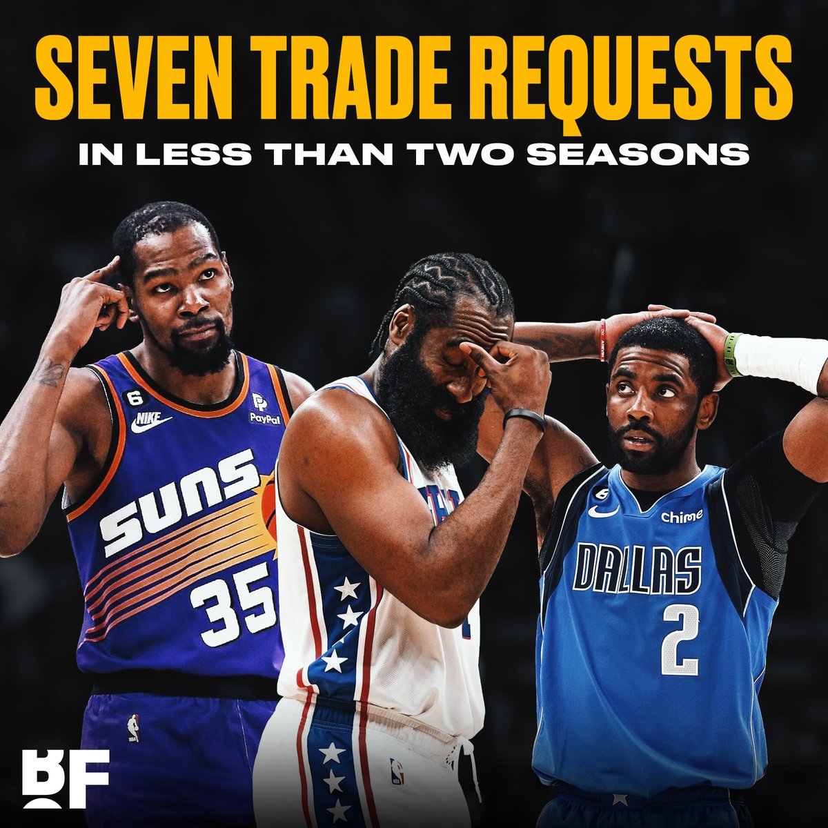 bballforever_'s tweet photo. Harden, KD, and Kyrie have combined for 7 trade requests in less than two seasons. https://t.co/VKcp03l6kh