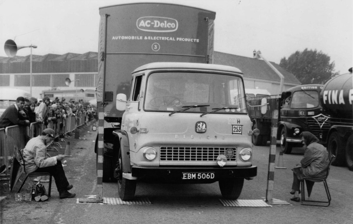 ClubEnthusiasts's tweet photo. Let me explain, My Dad drove Bedfords of many types in his role working for AC Delco in Kirkby (then part of General Motors) for 34 years - here he is driving a TK in the Lorry Driver of the Year competition in the late 60s, and in a badly edited brochure picture in a TM.
#BEC10 https://t.co/mptNwYCT5B