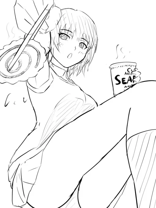 私は七咲が描いてみたかったんです。今は誰これ感ありますね…。髪型とか、めっちゃ特徴的ってわけじゃないから難しいね。

ほぼ初描きだけど、あえて苦手なアングルで描くぞ…!! 