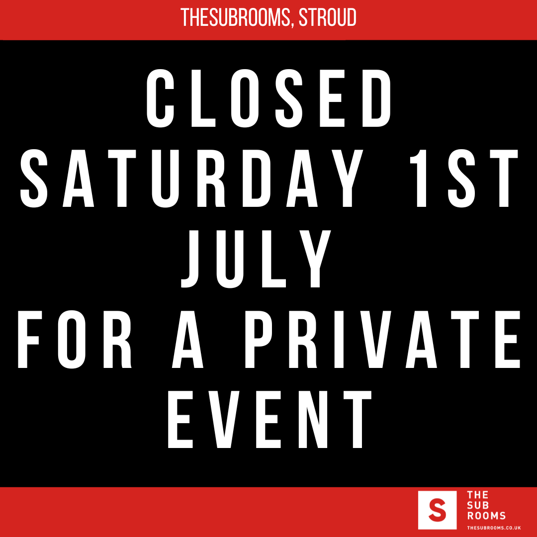 Please note that the Sub Rooms and Central Bar & Kitchen will be closed to the public this Saturday due to a private event. Thank you