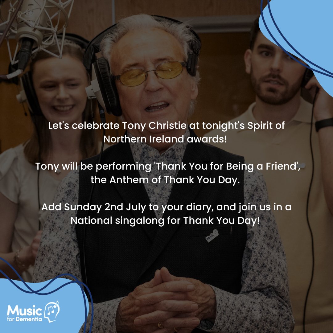 Tonight at the Spirit of Northern Ireland awards, the musical legend <a href="/TheTonyChristie/">Tony Christie</a> will be performing 'Thank You For Being A Friend' - this year's Thank You Day anthem!  🤩 🎵

#thankyouday #SpiritofNI 

<a href="/thankyouday_/">Thank You Day</a>